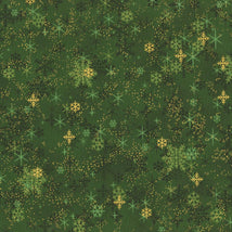 Snow Crystals-Green/Gold 4593-008