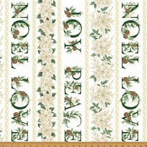 Christmas Splendor-Holiday Words Ivory/Gold W7780-22G