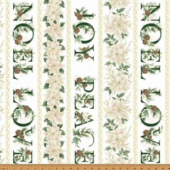 Christmas Splendor-Holiday Words Ivory/Gold W7780-22G