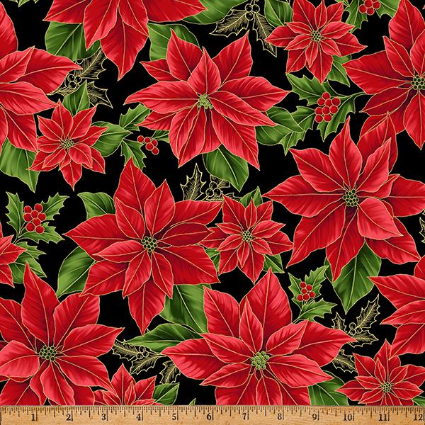 Blooming Holidays-Black/Gold X7787-4G