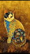 Golden Bejeweled Cat 23" Panel-Gold PANEL-CM1880-GOLD