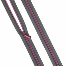 Grey #5 Nylon Tula Pink Coil Zipper 3yds and 9 Pulls ZBY5C129