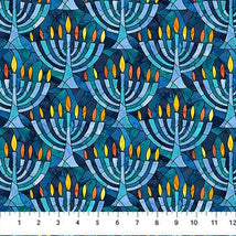 Hanukkah Lights-Menorahs Blue Multi DP28981-46