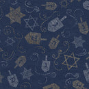 Hanukkah Lights-Tossed Dreidels & Stars of David HANU06238N