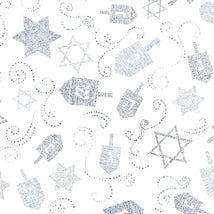 Hanukkah Lights-Tossed Dreidels & Stars of David HANU06238WB