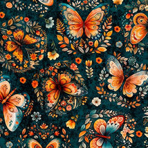 Harvest Hollow-Butterflies Dk Teal 2600-31986-Q