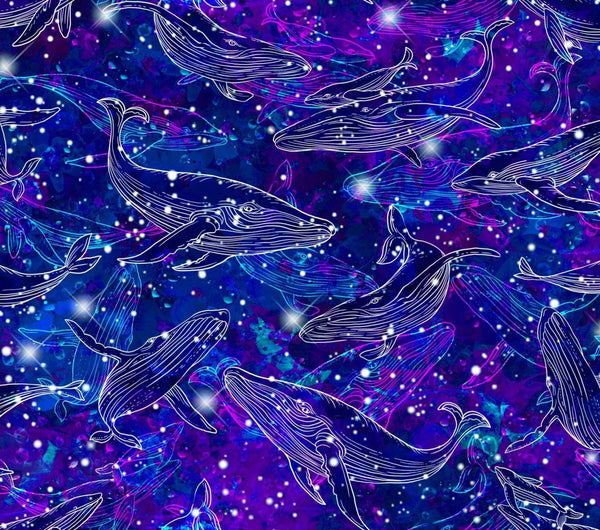 Hidden Treasures-Whale Outlines Blue OA-598601