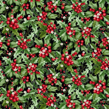 Holiday Feathers & Flourish-Holly Berry Black Multi 9269-99