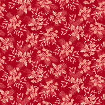 Holiday Feathers & Flourish-Holly and Mistletoe Red 9268-88