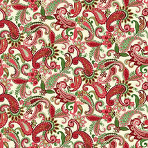 Holiday Feathers & Flourish-Paisley Cream 9264-44