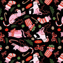 Here Comes Santa Claws-Holiday Mischief Cats-Black YVETTE-CD4153