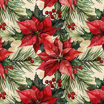 Cozy Little Christmas-Holiday Poinsettia-Cream DDC12678-CREM-D