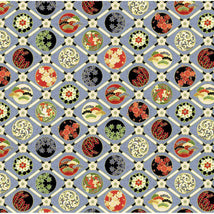 Imperial Bloom-Floral Check Metallic Grey IMPERIAL-CM4377