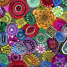 Jazzy Geos-Packed Floral Geo Multi 2600-31759-X