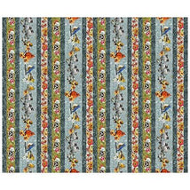 Joyful Garden-Bird & Floral Decorative Stripe Multi 2600-31864-X