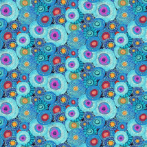 Jubilant-Abstract Floral Blue FLEUR-CD4433-BLUE