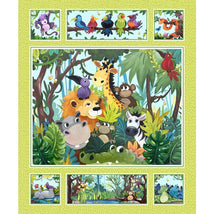Jungle Friends-36" Quilt Panel Lime SB20441-815