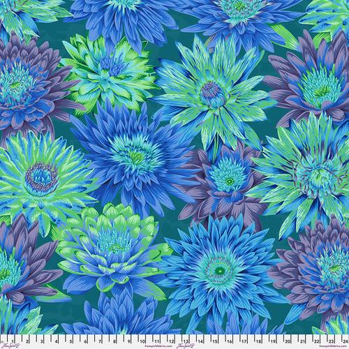 Kaffe Fassett Collective August 2023-Tropical Water Lilies Blue PWPJ119.BLUE