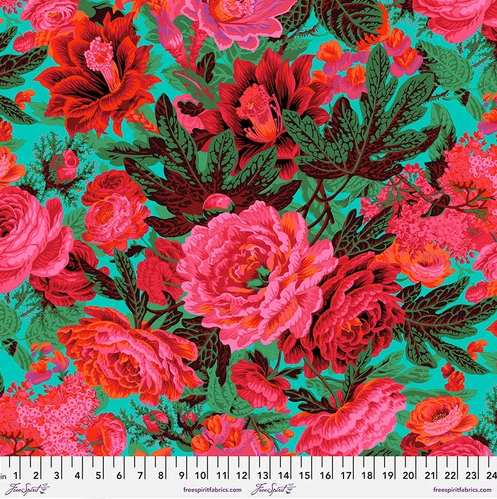 Kaffe Fassett Collective February 2023-Floral Burst Maroon PWPJ029.MAROON