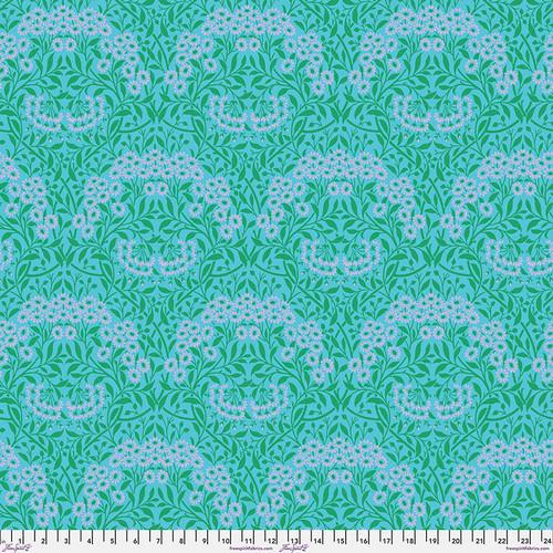 Kaffe x Morris & Co Lawn-Michaelmas Daisy Aqua CLKW003.AQUA