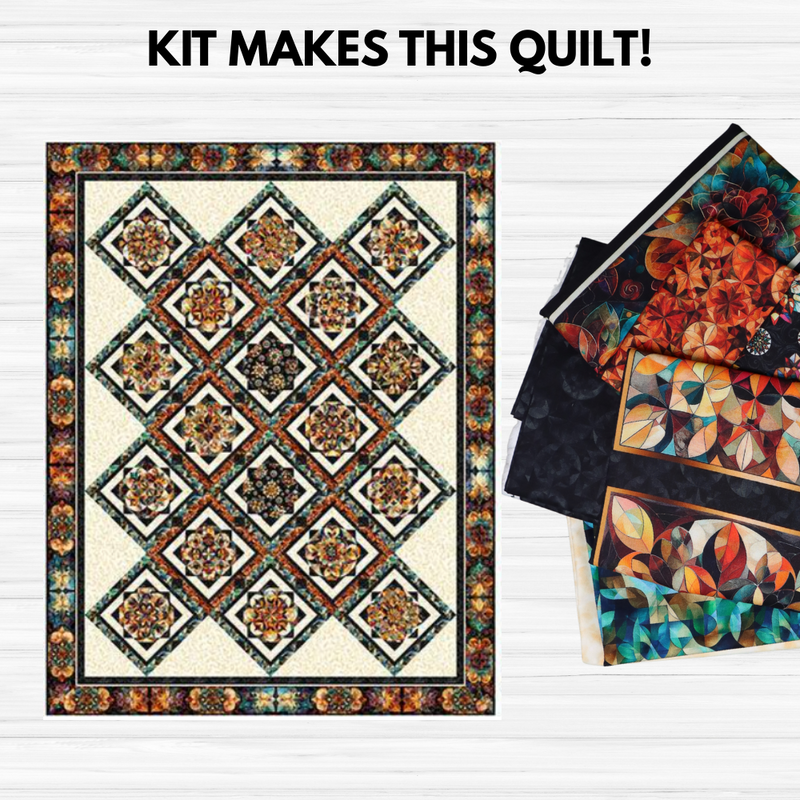 Kaleidoscopic Frames Quilt Kit - Finished Size: 61" x 78"