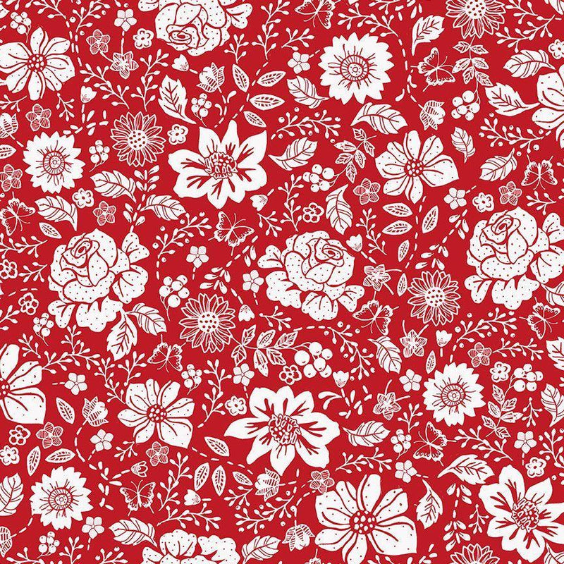 Large Redwork Floral-Red REDWORK-CD3101-RED