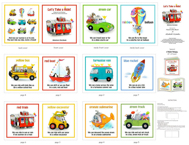Let's Take A Ride-36" Soft Book Panel White 17010-WHITE