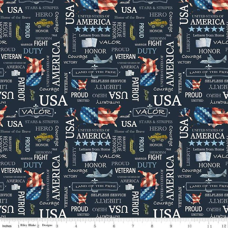 Letters From Home-Text Navy C15611-NAVY