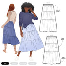 Lila Tiered Skirt Pattern Size 4-16