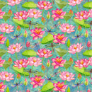 Lily Pond-Dragonfly Floral Light Teal Y4620-103