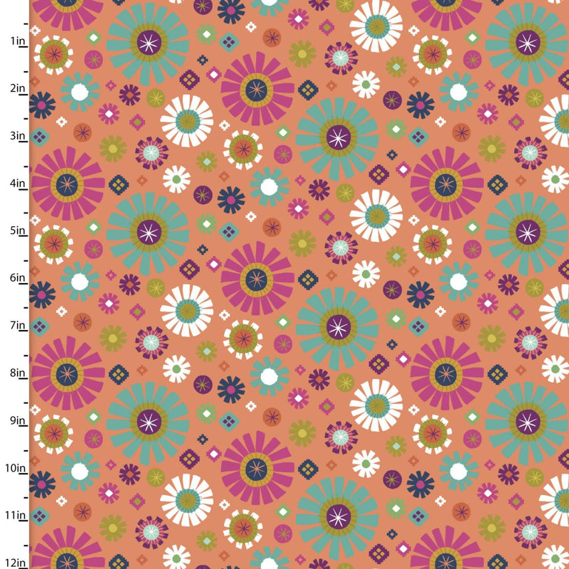 Living Wild-Geo Floral Coral 23607-CRL