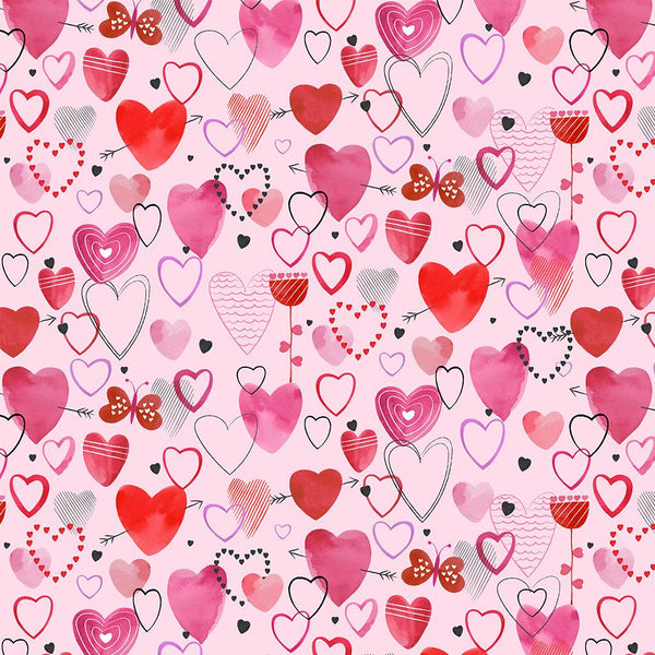 Love Matters-Mixed Hearts Light Pink Y4631-41