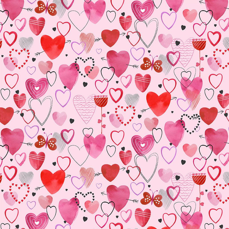 Love Matters-Mixed Hearts Light Pink Y4631-41