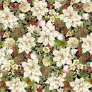 Merry Christmas-Holiday Floral Metallic Magnolia HOLIDAY-CM4144