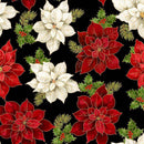 Merry Christmas-Poinsettia Floral Metallic HOLIDAY-CM4143-POINSETTIA