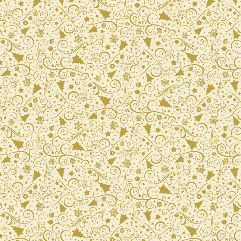Metallic Christmas Ornaments - Cream HOLIDAY-CM3540