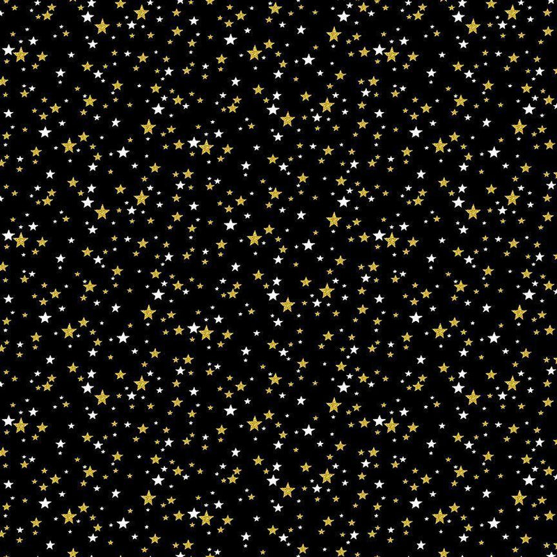 Metallic Stars - Black HOLIDAY-CM3628