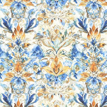 Midnight Blooms-Watercolor Brocade Blue 2600-30620-B