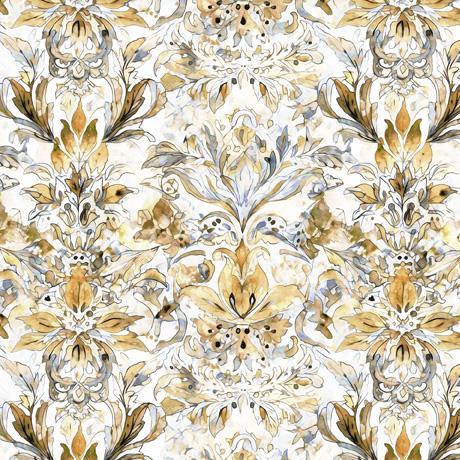 Midnight Blooms-Watercolor Brocade Gray 2600-30620-K