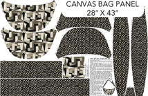 Modern Vibe Canvas-29.5" Cross Body Bag Panel Black Multi C28799-99
