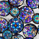 Mosaic Blooms - Floral Circle Vignettes - Gray 2600-31485-K