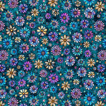 Mosaic Blooms - Small Floral - Dk. Teal 2600-31488-Q