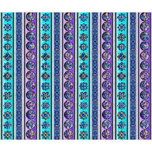 Mosaic Blooms - Stained Glass Floral Border Stripe - Multi 2600-31484-X