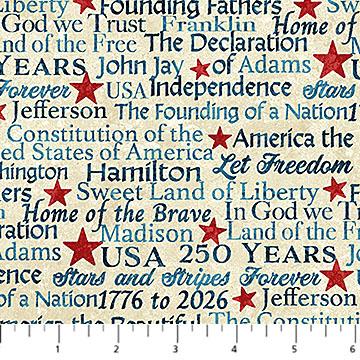 America 250-Words Beige/Multi 28373-12