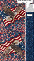 Stars & Stripes 14-25" Tote Bag Panel Navy/Multi C29083-49
