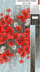 Poppy Meadow-25" Tote Bag Panel Charcoal/Multi C29093-97