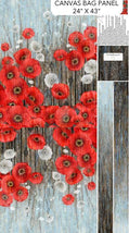 Poppy Meadow-25" Tote Bag Panel Charcoal/Multi C29093-97