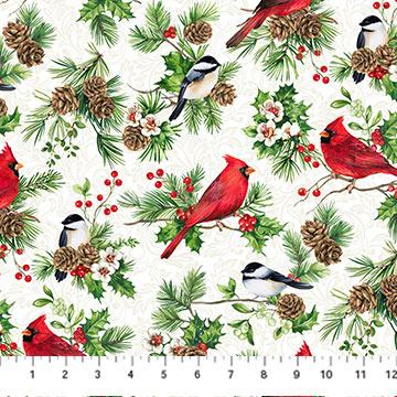 Yuletide Traditions-Birds White/Multi DP26107-10