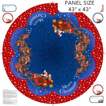 Twas The Night Before Christmas-44" Tree Skirt Panel Indigo/Multi DP27021-48