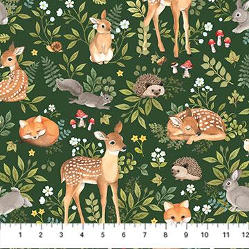 Woodland Babes-Forest FeatureDk Green/Multi DP27168-78